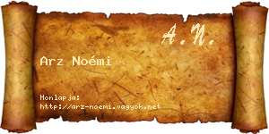 Arz Noémi névjegykártya